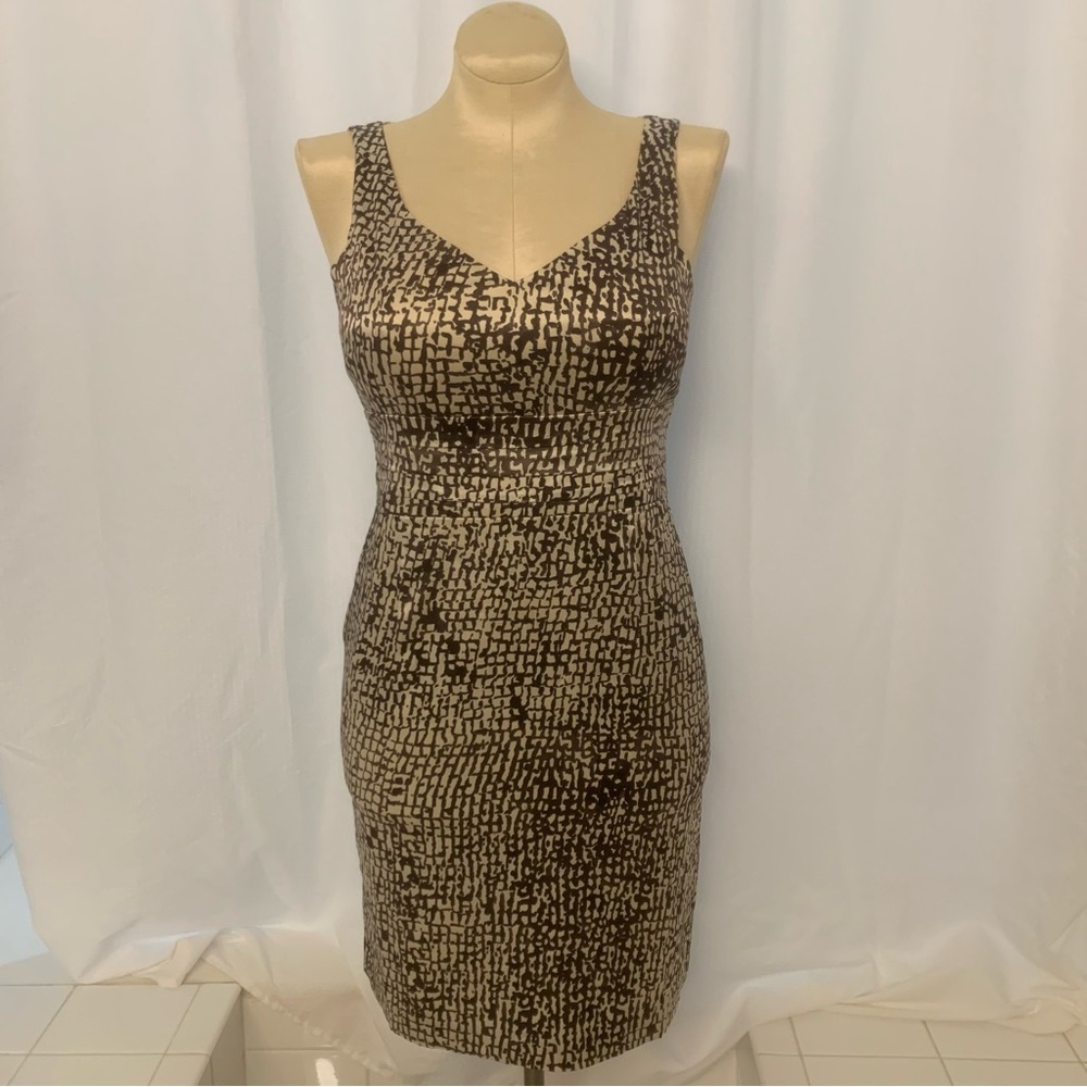 Ann Taylor Graphic Animal Print Brown & WhiteOffie to Cocktail Dress Size 4